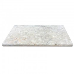 Margelle travertin vieilli Silver bord arrondi